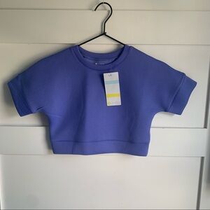 ZELLA | NWT Purple Crop Mesh-like Short Sleeve Sweater sz 4